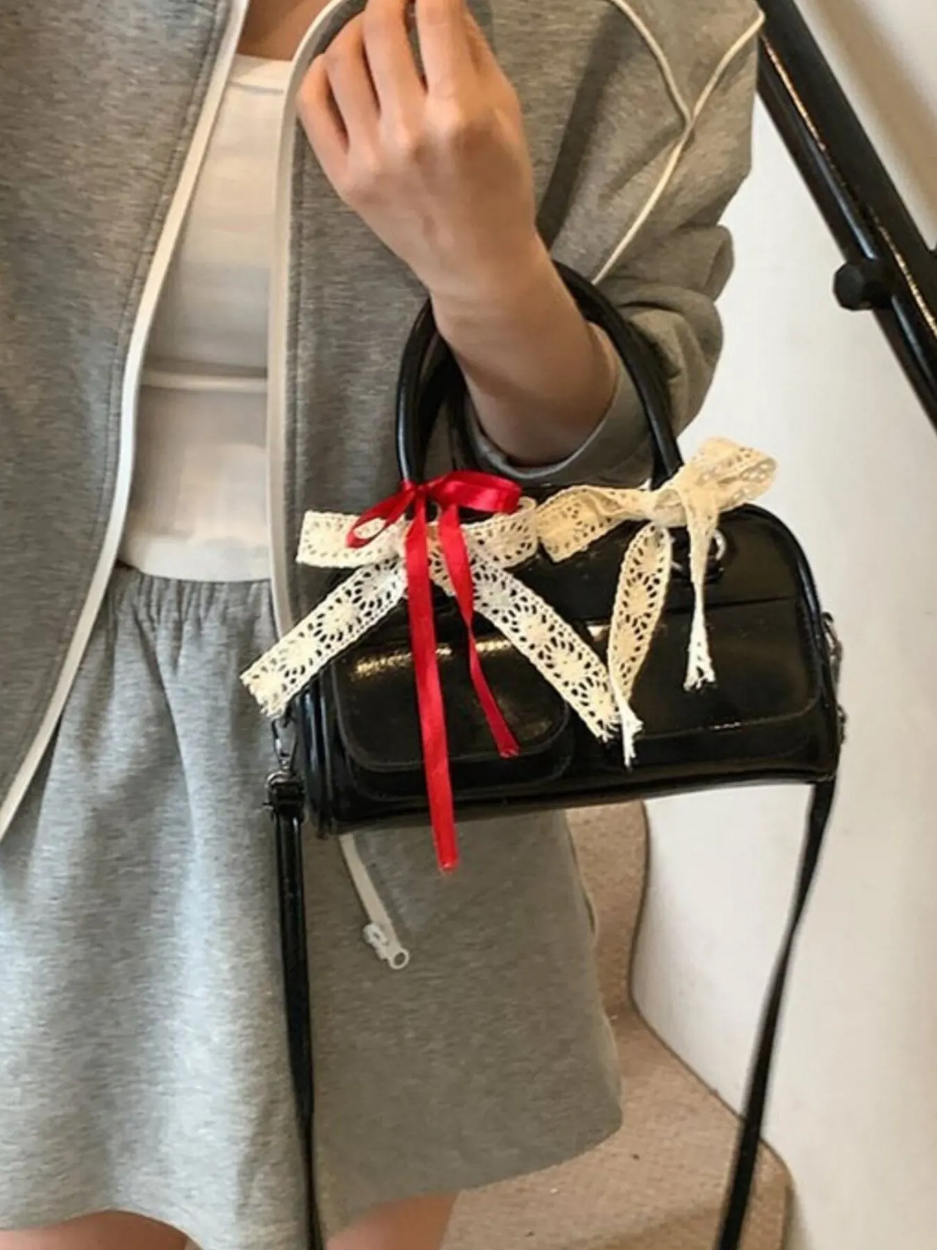 Bow Decor Crossbody Bag