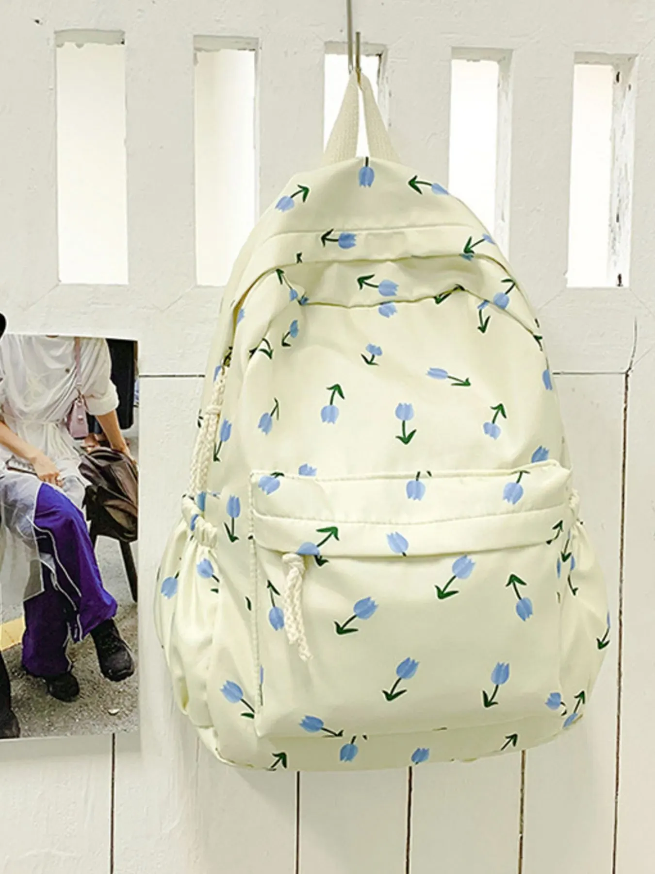 Floral Print Lightweight Backpack Bag